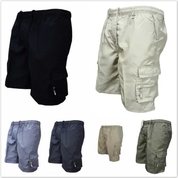 

Summer Men's Multi Pocket Cargo Shorts Cotton Loose Straight Outdoor Bermuda Shorts Casual Solid Color Hip Hop Streetwear