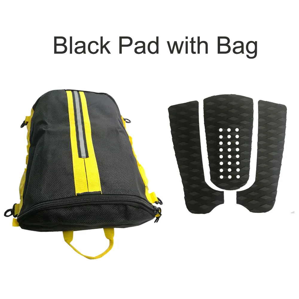 Black Pad and Bag Быстросохнущая сетчатая крышка вертикально стоящий пакет весло доска палубная карманная сумка для хранения SUP Pad Paddle доска EVA пенопластовая Тяговая площадка - Цвет: Black Pad and Bag