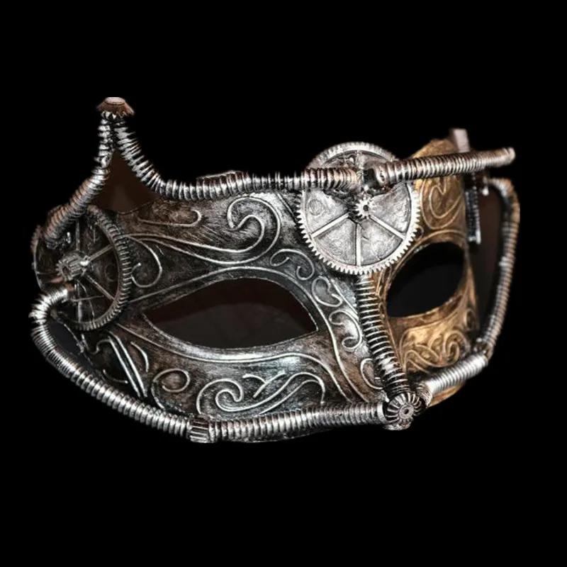 Halloween Venetian Mask Masquerade Princess Men Half face Retro Machine Mask Appreciation Performance Props