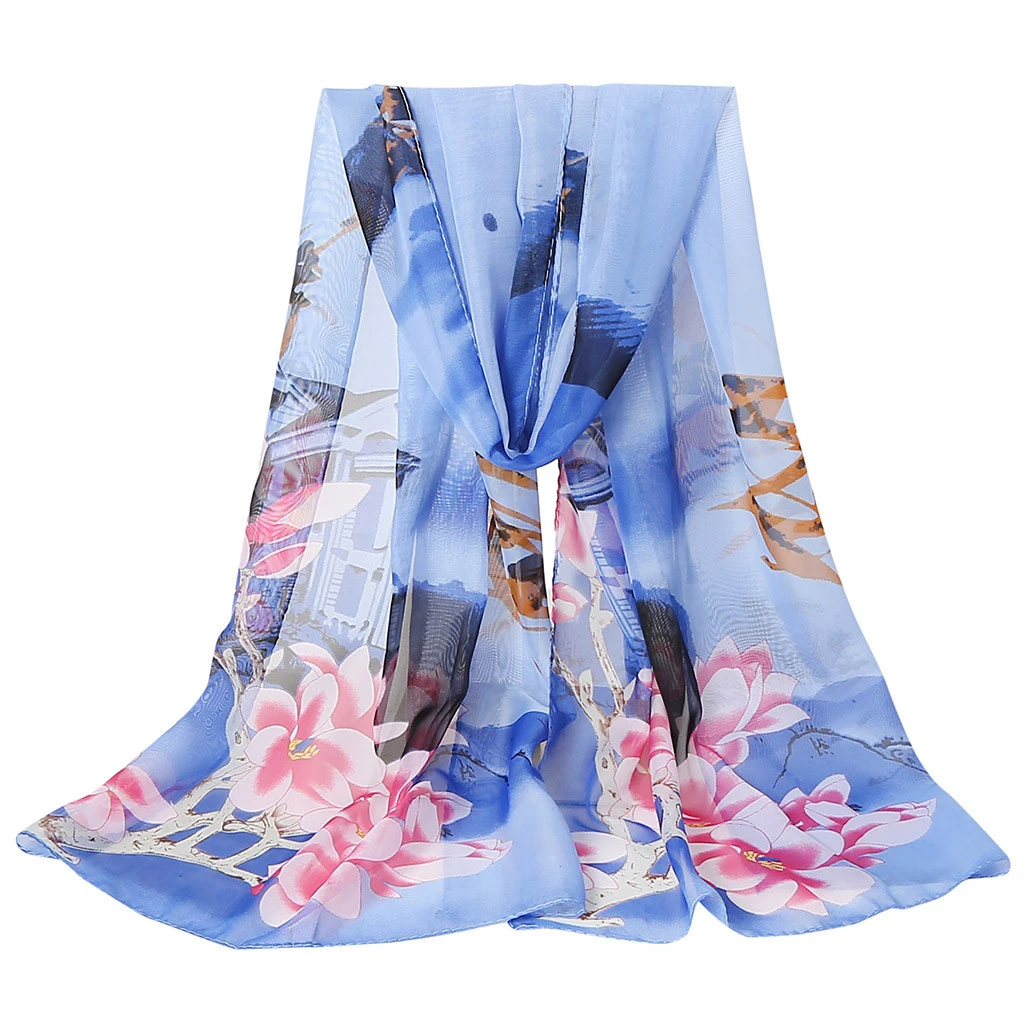 2019 Scarves For Women Hot Sale Print Flower Scarves Wrap Sunscreen Beach Long Hijab Four Seasons Available Cape Female 919