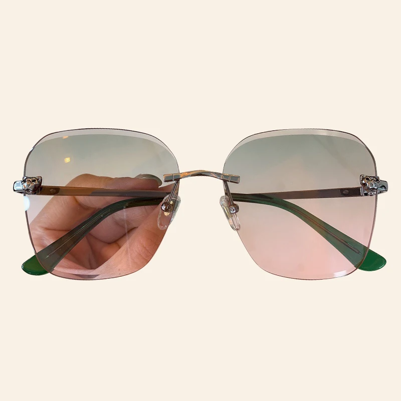 Новые модные солнцезащитные очки без оправы с защитой от уф400 лучей с упаковочной коробкой Oculos De Sol Feminino - Цвет линз: No.4 Sunglasses