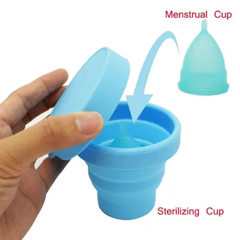 

Menstrual Sterilizing Cup Collapsible Silicone Cup flexible to clean Menstrual Cup Recyclable Camping Foldable Sterilizer Cup