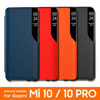 

For Xiaomi Mi 10 Pro 5g global Version Case Clear Half Window Case EBAICASE Original Mirror Smart View Leather Flip Cover