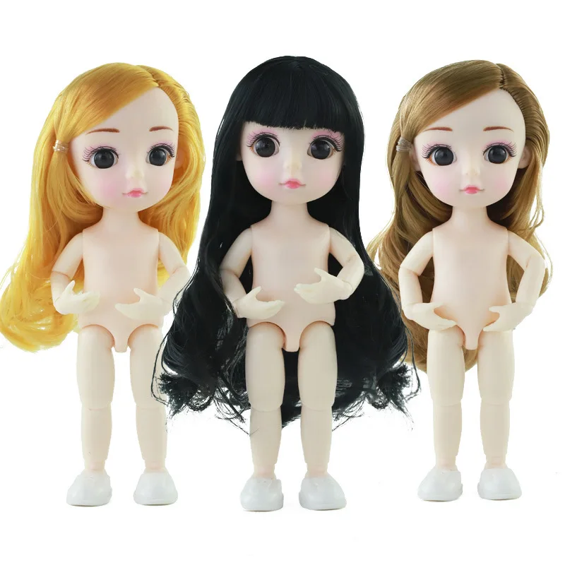 

New 16cm BJD Doll 13 Movable Jointed Dolls Cute Multiple Color Hairstyles Doll for Girls Toys Female Nude Body Fashion Gift