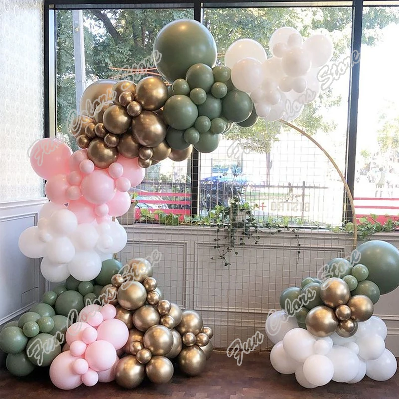 

194pcs Avocado Green Memorial Day Party Arch Background Baby Shower DIY White Event Celebration Decor Birthday Balloons Garland