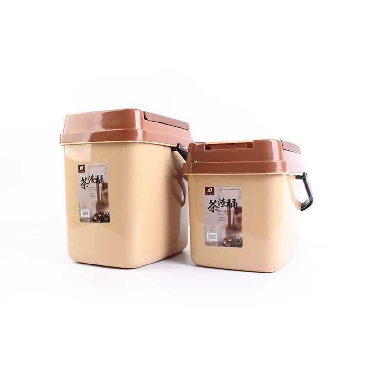 

Tea Sets Square Plastic Tea Bucket Tea Residue Filter Bucket Large Small Drain Bucket Garbage fei shui tong with Lid