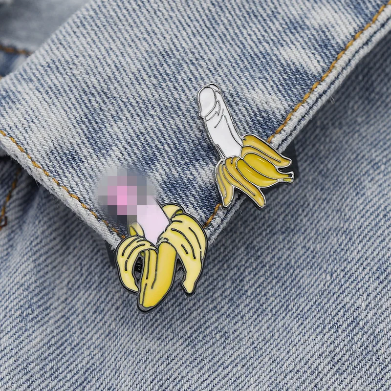 

AliExpress New Style Brooch Europe And America Creative Fun Spoof Cool Banana Alloy Oil Drop Cowboy Badge Accessories