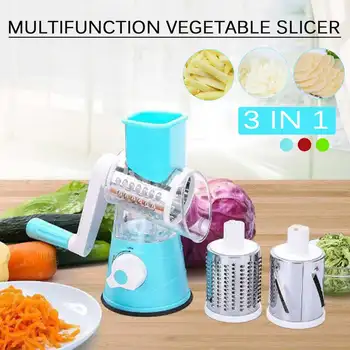 

Stainless Steel Mandoline Vegetable Slicer Cutter Tabletop Drum Onion Potato Carrot Grater Kitchen Gadgets With 3 Chopper Blades
