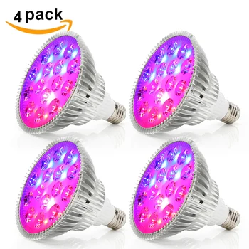 

LED Grow Light Bulb Daylight 45W Full Spectrum Sunlight for Indoor Plants White Light for Vegetables and Seedlings E27 Base