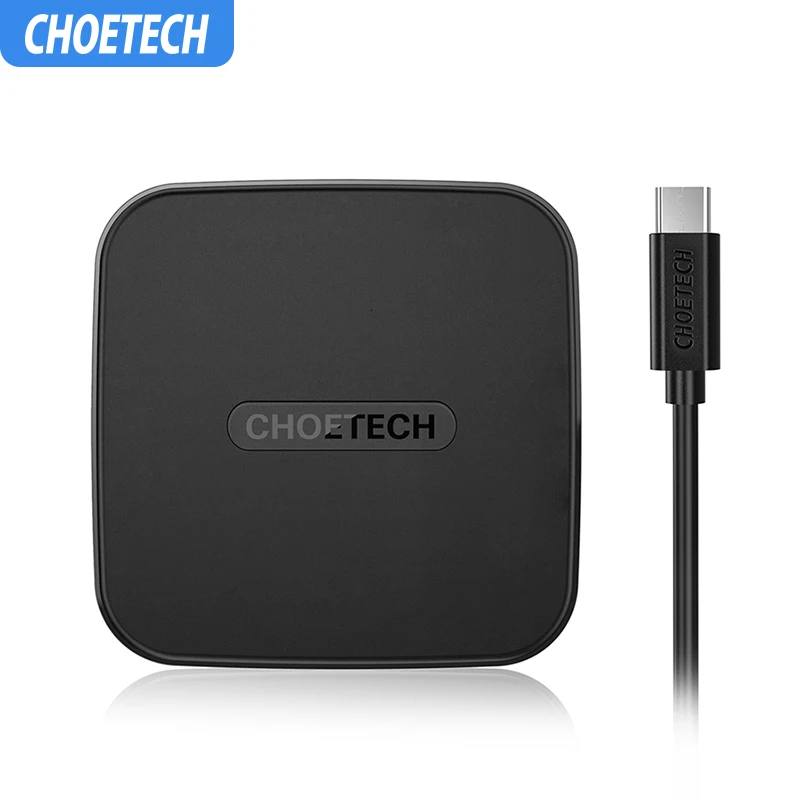 CHOETECH 10 Вт usb type C QI Беспроводное зарядное устройство для iPhone 7 6s 8 8 Plus QI беспроводной зарядный коврик для samsung Galaxy S8 зарядное устройство