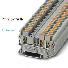 PT 2,5-двойной din-рейку клеммный блок комбинированный нажимной пружинный Безвинтовой 3 проводника Безвинтовой быстрой проводки клеммные блоки