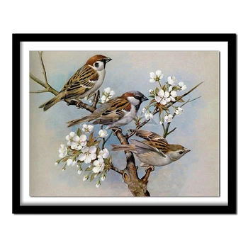 

diamant painting Diamond Embroidery 5D DIY Diamond Painting Three Bird On Tree Flower Diamond Painting Cross Stitch Rhinestone