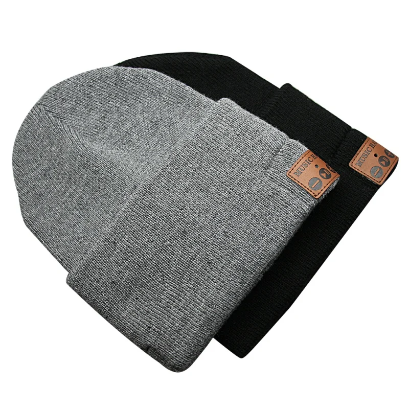Hot Men Sporting Bluetooth 5 0 Earphones Hat Hand Free Wireless Music Headphones Thick Knit Cap with Mic For Xiaomi iPhone