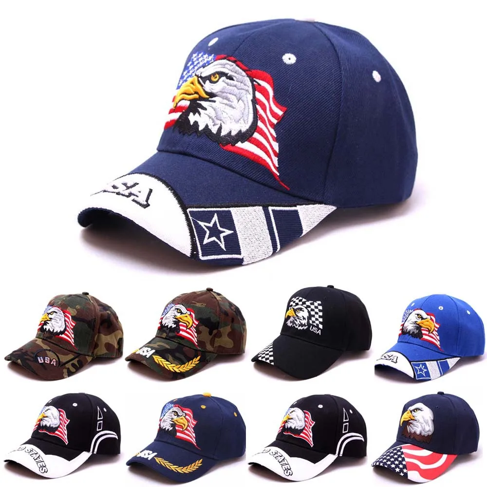 

Hot fishing Cap USA Flag Eagle Embroidery Baseball Cap Snapback Caps Casquette Hats Fitted Casual Gorras Dad Hats For Men Women