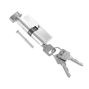 

DIY Door Lock Cylinder Security Copper Aluminum Lock Cylinder Anti-Theft Interior Bedroom Living With 3 Keys Lock Cylinder