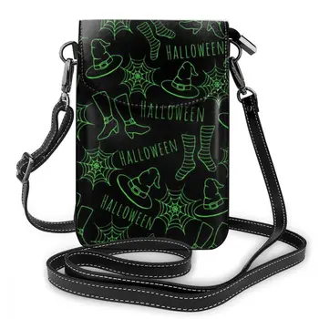 

NOISYDESIGNS Customized Hand Drawn Halloween Universal Leather Cell Phone Bag Shoulder Pocket Wallet Pouch Case Neck Strap