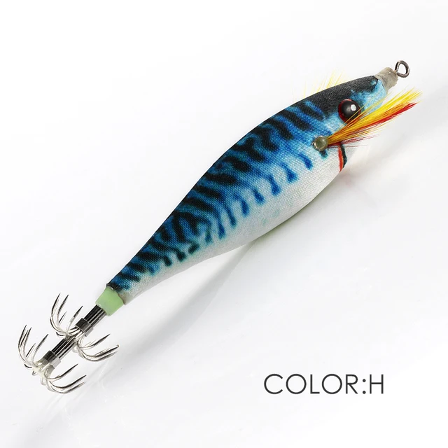 LETOYO 70mm 10g Floating Squid Jigs Fishing Lure Artificial Shrimps Squid Hook For Sea Fishing Cuttlefish Octopus Calamari Baits H 70mm 10g