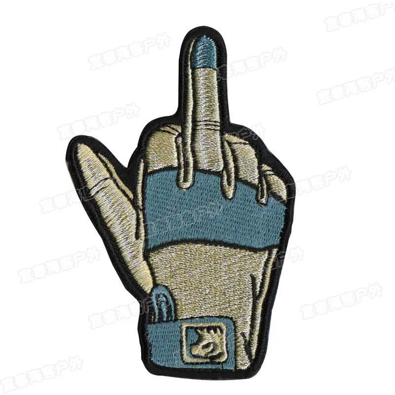 Перчатки среднего пальца Вышивка Аппликации значки эмблема военная армия