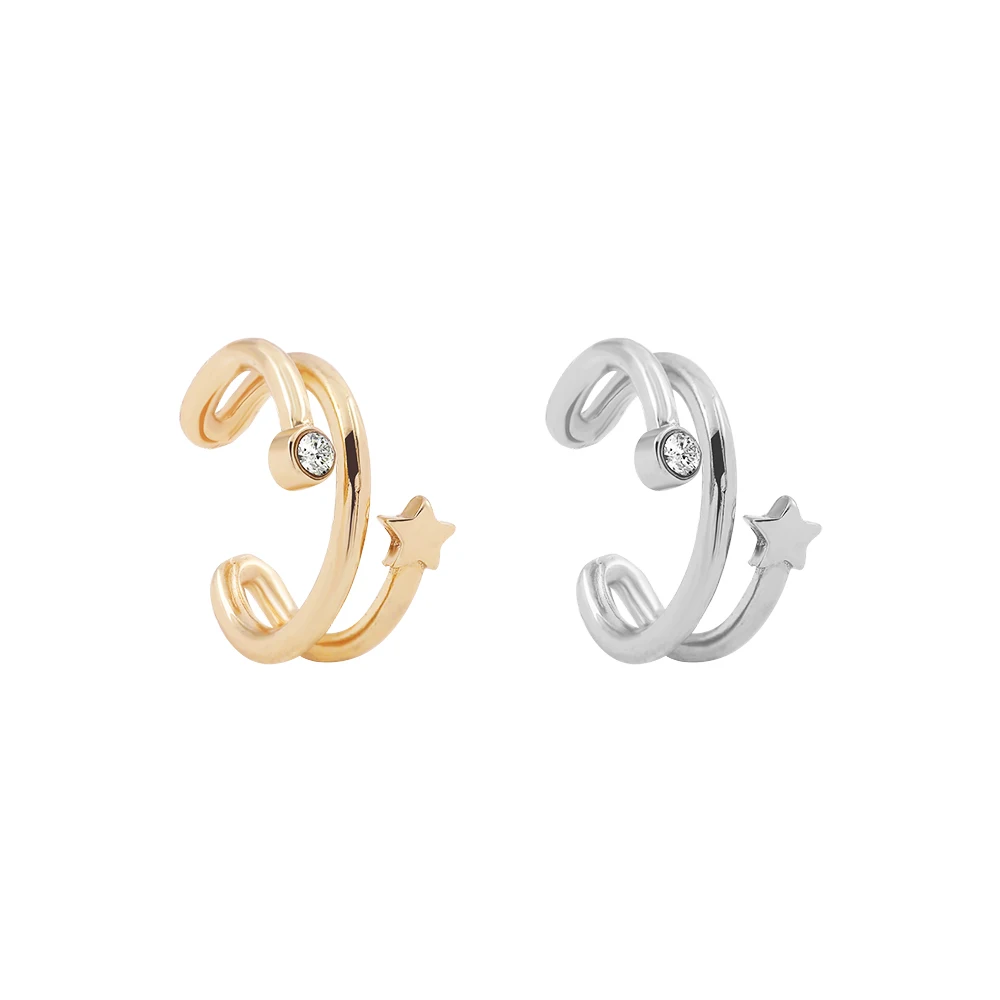 Punk Gold Plated Ear Cuff Cartilage Ear Clip for Women No Pierced C Shape Geometric Small Earcuff Wrap Earcuff Clips Jewelry
