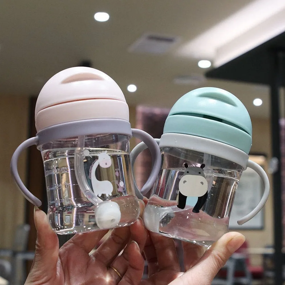 250ml Baby Feeding Cup with Straw Children Learn Drinking Bottle Kids Training With Taza De Bebe New | Мать и ребенок