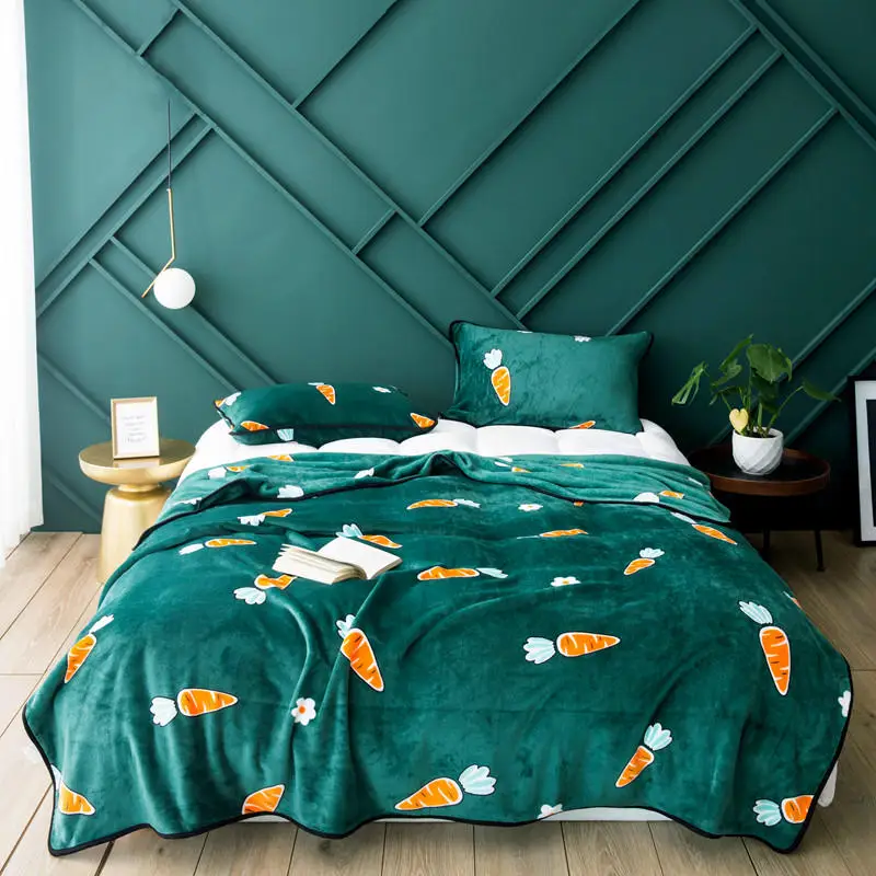 Постельное белье в скандинавском стиле, парное одеяло, фланелевое одеяло, покрывало из меха листьев, для офиса, дома, дивана, переносное, для взрослых, коралловый флис, простыня - Цвет: carrot