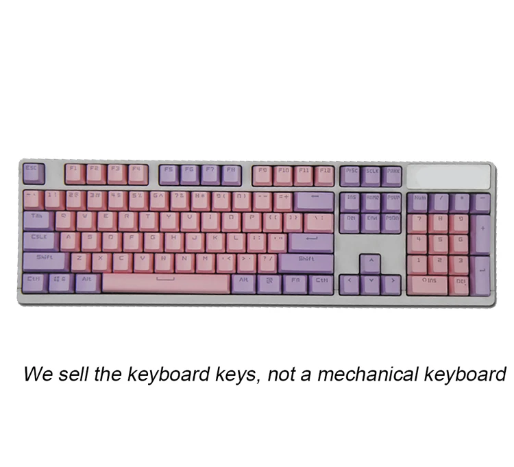 Розовый Фиолетовый Синий механическая клавиатура Ключ Крышка 104/87 keycap ABS Прозрачный ключ крышка для игр механическая клавиатура MX брелки - Цвет: Purple Pink
