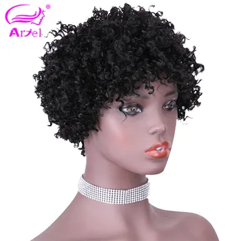 

Pixie Cut Wig Full None Lace Front Wigs Short Remy Brazilian Wig PrePlucked Hairline Bleached Knots Curly Cheap Human Hair Wigs