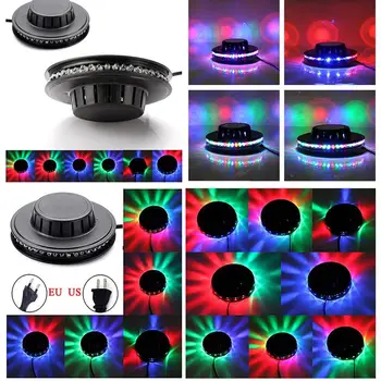 

New Voice Control 48LED RGB Sunflower Laser Projector Disco Stage Light Bar DJ Sound Background Wall Light Christmas Decoration