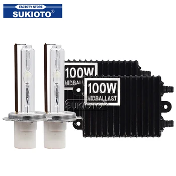 

SUKIOTO 100W D2H 6000K Car Light Headlamp Bulb Kit 12V 100W HID Slim Digital Ballast 4300K 5000K 8000K H1 H3 H7 H11 Car Styling