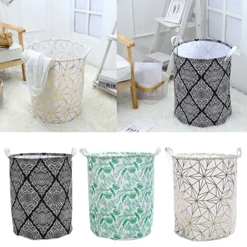 

1pc Folding Laundry Basket Round Storage Bin Bag Large Hamper Collapsible Clothes Toy Holder Bucket Organizer Large Capacity
