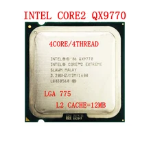 Intel Core 2 Extreme QX9770 3.2GHz 12MB önbellek 1600 MHz FSB LGA775 qx9770 masaüstü CPU desteği X48 anakart