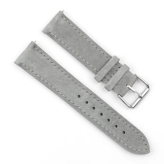 Soft Suede Leather Watch Band 18mm 19mm 20mm 22mm 24mm Blue Watch Straps Stainless Steel Buckle Watch Accessories gray