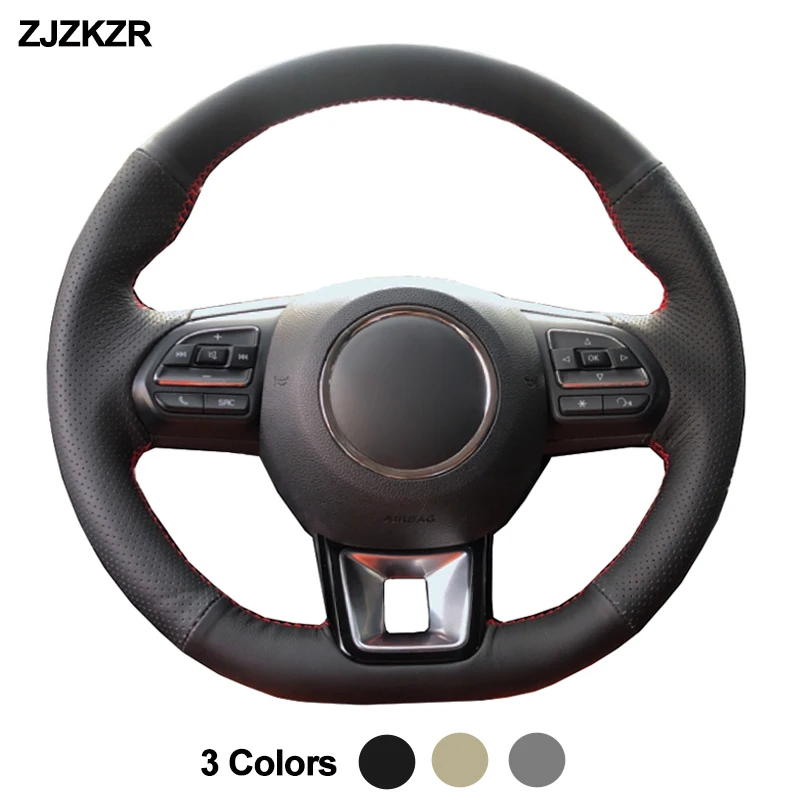 Car Steering Wheel Cover Hand Sewing Wrap For MG ZS HS 2017 2018 2019