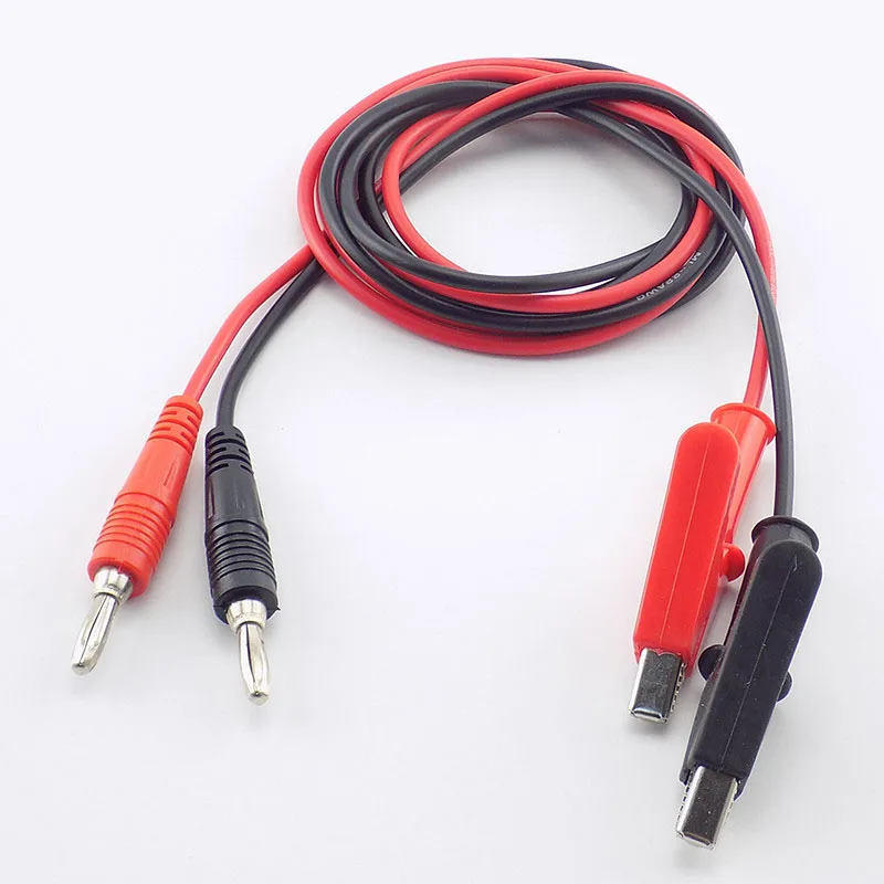1M 4mm Banana Plug to Alligator Clip Test Cable Wire for Probe Multimeter Double End Crocodile Electric DIY Electron U27 | Обустройство