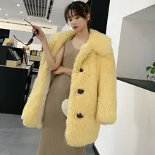 Женское пальто из искусственного меха, повседневные толстовки, меховая Толстая теплая длинная куртка из искусственного меха норки, свободное зимнее пальто, женская розовая шуба