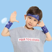 Gelo de seda das crianças pulso sweatband tênis esporte pulseira voleibol ginásio suporte cinta de pulso banda suor toalha pulseira protecto