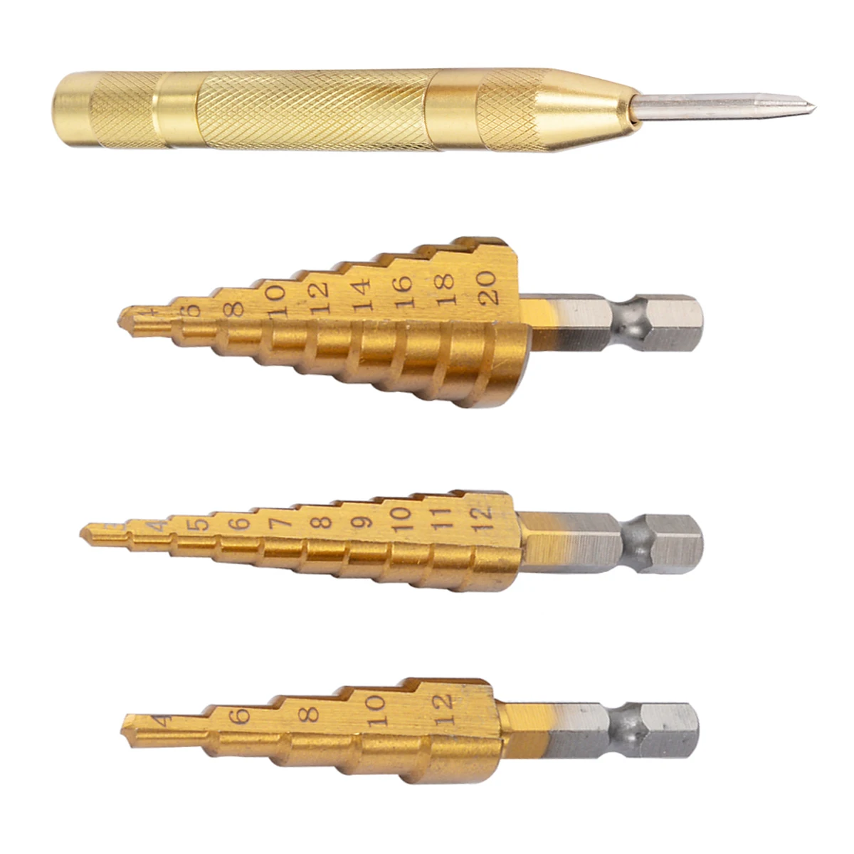 

3Pcs High hardness Step Drill HSS Large Cobalt Hole Titanium Cone Step Drill Bit Cutter with Pouch For Wood Metal