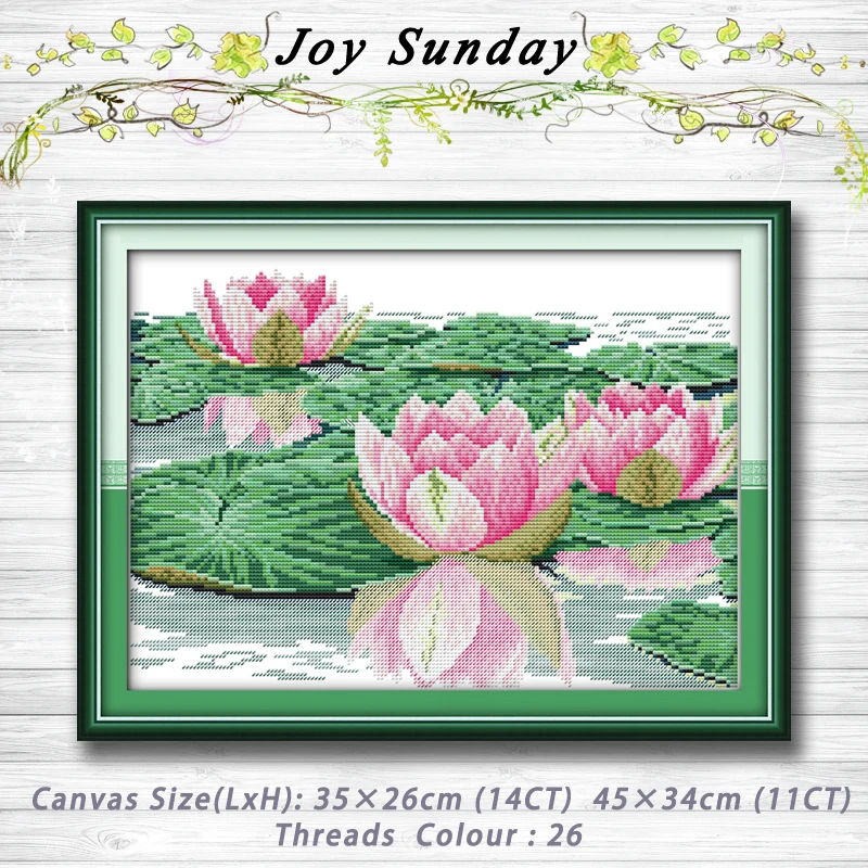 

Beautiful lotus flower Patterns Counted Cross Stitch 11CT14CT Cross Stitch Sets Wholesale Cross-stitch Kit Embroidery Needlework