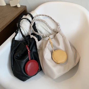 

Messenger Bag Casual Crossbody Bags Women Handbags Totes Bag 2 Sets Evening Clutch Purse Fashion Solid Color PU Leather Shoulder