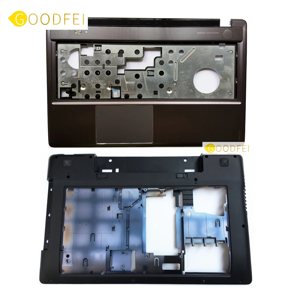 

New Original For Lenovo IdeaPad Z580 Z585 Palmrest C Upper Case Touchpad + Base Bottom Lower D Cover 3KLZ3TALV00 3ALZ3BALV00