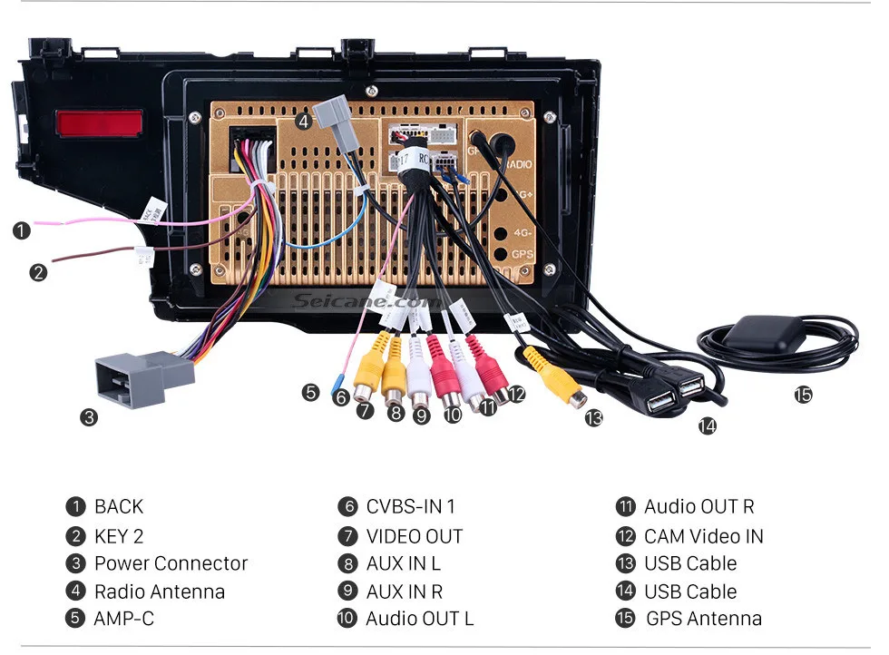 Best Seicane 2Din Android 9.0 HD 10.1" Car Auto Radio GPS Navi Multimedia Player Touchscreen Head Unit For HONDA JAZZ/FIT 2014 2015 15