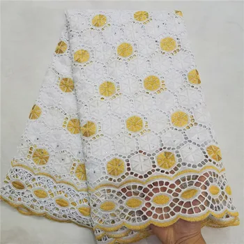 

High quality nigerian swiss dry swiss voile lace in switzerland dubai fabric african 100%cotton lace fabric high quality 5yards