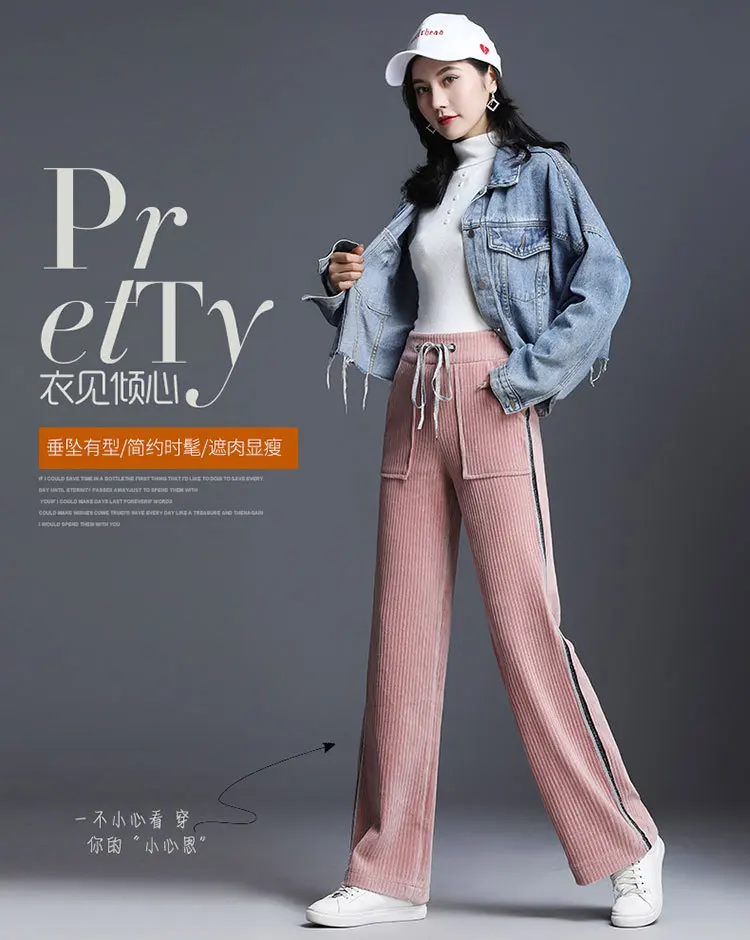 Pantalon femme mujer 2019 новые вельветовые широкие женские брюки-карго ремень для верхней одежды повседневные брюки OL
