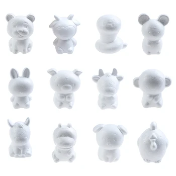 

Zodiac Signs Rat Kids Craft Toys Foam Animals Modeling Polystyrene Styrofoam 12cm Doll DIY Modeling Polystyrene Styrofoam