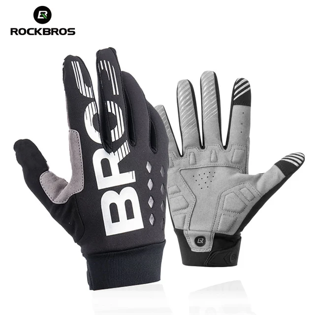 US $7.15 ROCKBROS Winter Cycling Bicycle Gloves Windproof Thermal Warm Fleece Gloves Men Women Motorcycle Sn