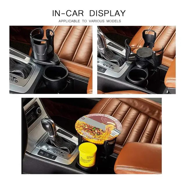 2 In 1 Car Cup Holder, 360 Rotating Telescopic, Cushioning And Non-slip Car  Cup Holder With Carbon Fiber Modified Coaster For Ashtray Drink Coffee Bot