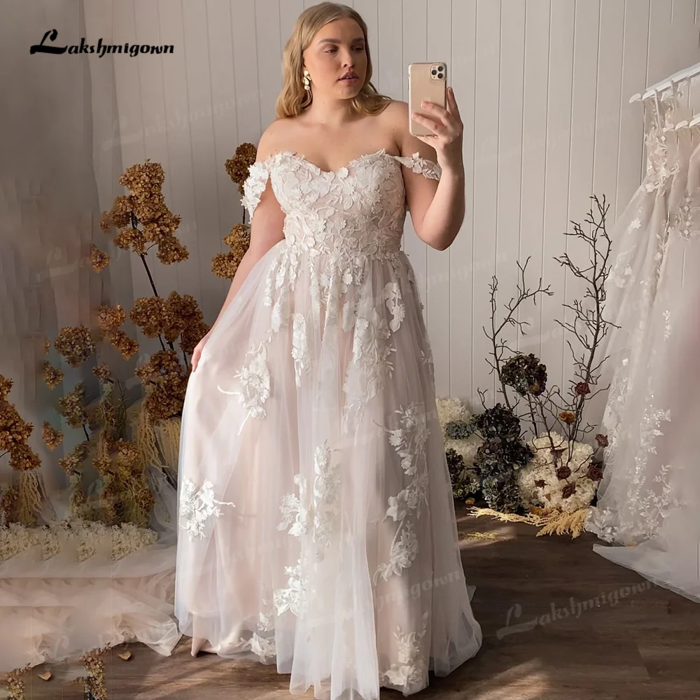 Romantische Fee Plus Size Een Lijn Trouwjurken Off-De-Schouder Bohemian  Kant Applicaties Bruidsjurk Sweetheart Vestido de Novia - AliExpress, image size:1000x1000