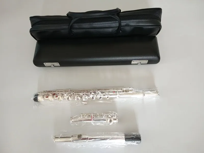 

High Quality New Silver plated Flute 211SL musical instrument 16 over E-Key and C Tune Flute professional With case