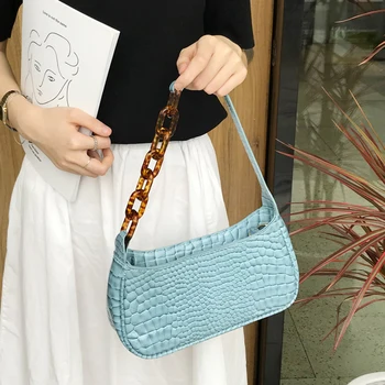 

Women Vintage Alligator Pattern Small Shoulder Bag 2020 New PU Leather Handbag Women's Crossbody Messenger Bag Casual Tote Bag