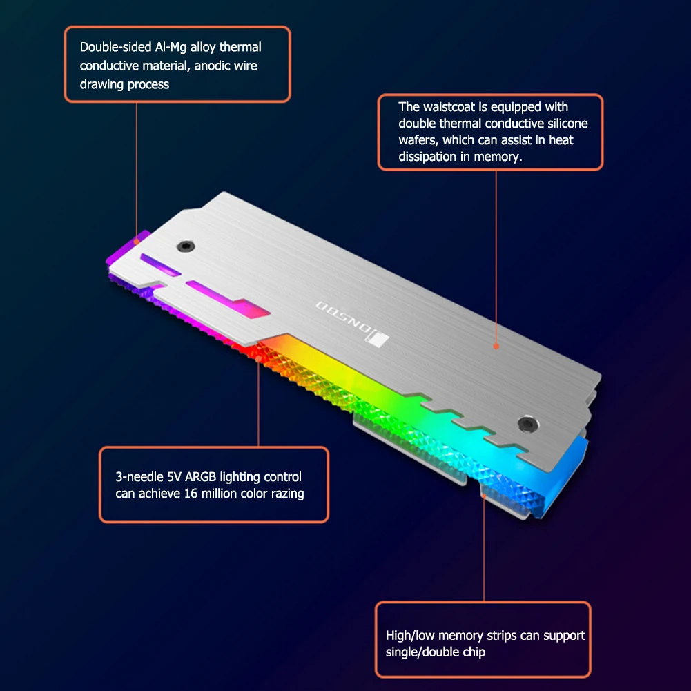 JONSBO NC 3 2 шт. радиатор памяти радиаторы теплоотвод ОЗУ 5 в A RGB память охладитель